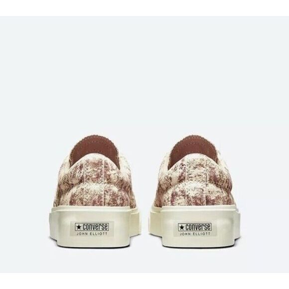 Converse x John Elliot Skid Grip OX Shoes 172577C White Brown Tan Size 10 W main image 5